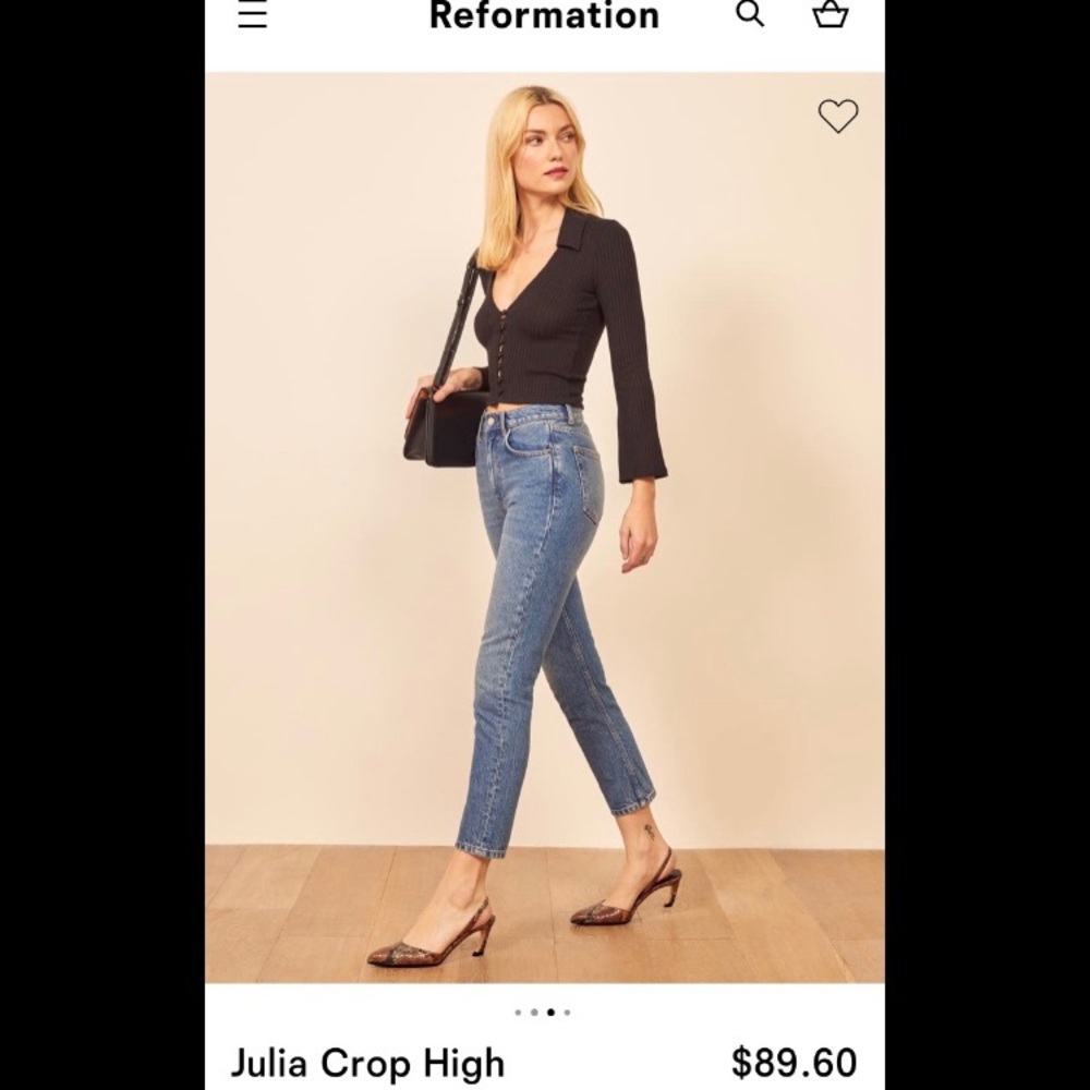 Reformation Julia High Waist Straight Leg Jean NWT